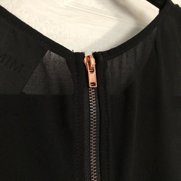 MinkPink Black Top with rose gold back zipper - Picture 3 of 4
